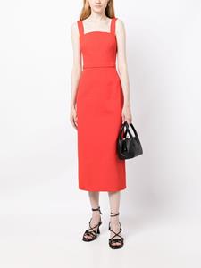 Tory Burch square-neck faille dress - Rood