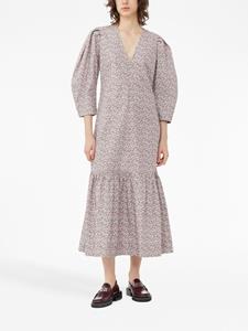 GANNI floral-print organic cotton dress - Grijs