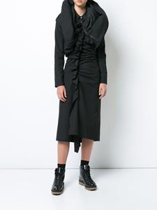 Yohji Yamamoto gathered dress - Zwart