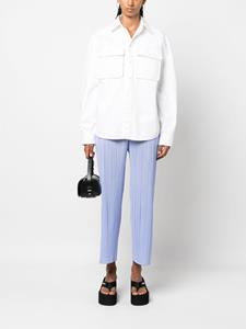Pleats Please Issey Miyake high-waisted plissé cropped trousers - Blauw