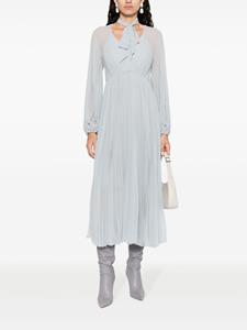 Zimmermann pleated V-neck long dress - Blauw