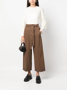 PINKO cropped paperbag-waist trousers - Bruin