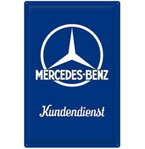 Fiftiesstore Mercedes-Benz Kundendienst Reliëf Metalen Bord 60 x 40 cm