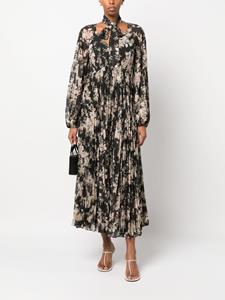 Zimmermann Sunray floral-print pleated dress - Zwart
