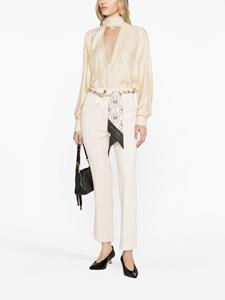 Elisabetta Franchi foulard-belt cigarette trousers - Beige