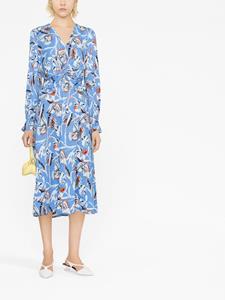 DVF Diane von Furstenberg Gesmockte jurk - Blauw