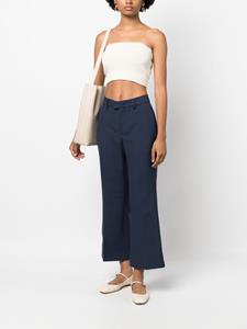 Closed wide-leg cropped trousers - Blauw