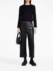 Proenza Schouler White Label leather cropped straight-leg trousers - Zwart
