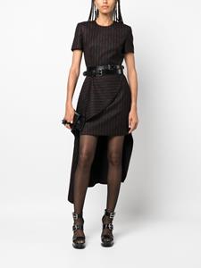 Alexander McQueen asymmetric pinstripe dress - Zwart
