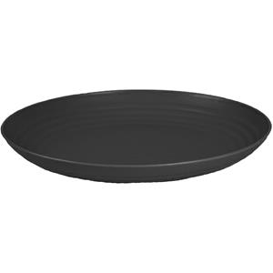 PlasticForte Rond bord/camping bord - D25 cm - zwart - kunststof - onbreekbaar -