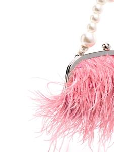 Monnalisa feather-detailing clutch bag - Roze