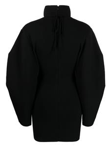 ANDREĀDAMO cut-out detail wide-sleeve dress - Zwart