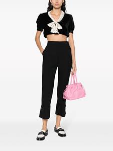 MSGM pressed-crease high-waisted trousers - Zwart