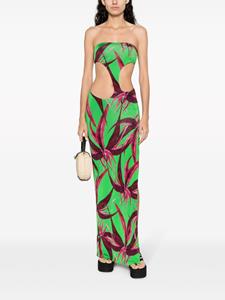 Louisa Ballou Carve cut-out strapless dress - Groen