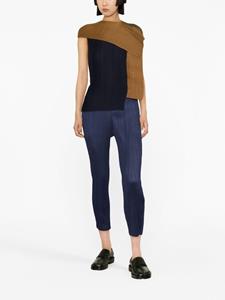 Pleats Please Issey Miyake fully-pleated cropped trousers - Blauw