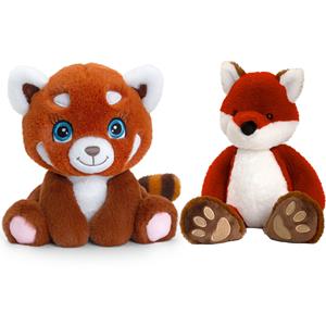 Keel Toys Pluche knuffels combi-set dieren vos en rode panda 25 cm -