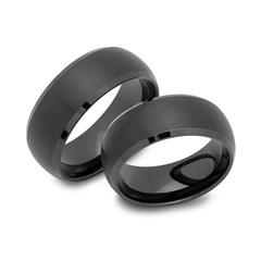Unique Tungsten Ringen Zwart, Rond Oppervlak