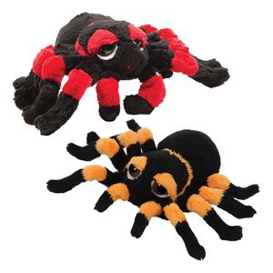 Suki Gifts Halloween - Pluche knuffel spinnen 2x stuks - tarantulas - 13 cm - speelgoed -