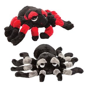 Suki Gifts Halloween - Pluche knuffel spinnen 2x stuks - tarantulas - 22 cm - speelgoed -