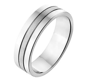 Quickjewels Huiscollectie Zilver Zilver Gerhodineerde Ring A309 - 6 mm - zonder steen 1315209 16.00 mm (50)