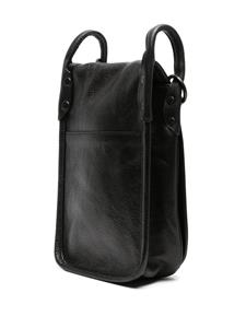 Yohji Yamamoto pebbled leather shoulder bag - Zwart