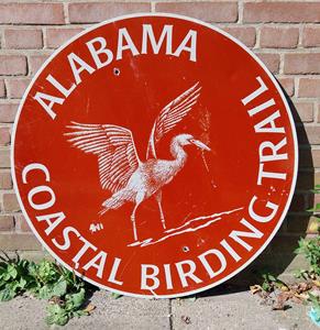 Fiftiesstore Alabama Coastal Birding Trail Straatbord - Origineel - Ø76cm