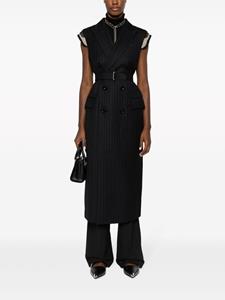 Sacai belted pinstripe vest dress - Zwart