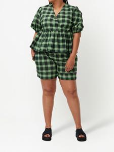 GANNI Geruite blouse - Groen