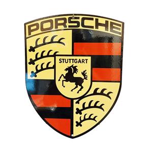 Fiftiesstore Porsche Logo Emaille Bord - 23,5 x 30,5cm