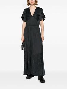 Zadig & Voltaire bow-embellished crinkled-satin dress - Zwart