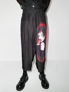 Yohji Yamamoto Cropped broek - Zwart