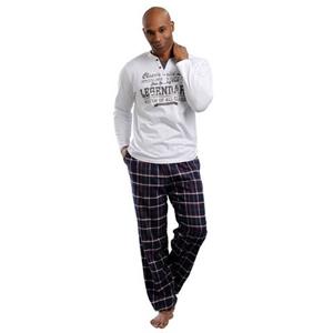 H.I.S Pyjama met flanellen broek (2-delig, 1 stuk)
