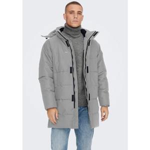 ONLY & SONS Steppjacke "ONSCARL LIFE LONG QUILTED COAT NOOS OTW", mit Kapuze