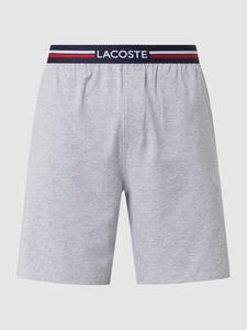 Lacoste Pyjamashorts Loungewear Pants mit aufgesticktem Ton-in-Ton Krokodil auf dem rechten Bein