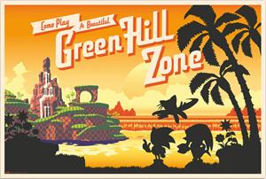 Grupo Erik Poster Sonic the Hedgehog Come Play at Beautiful Green Hill Zone 91,5x61cm