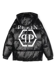 Philipp Plein Junior Gewatteerde jas - Zwart