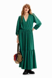 desigual Lange jurk met textuur - GREEN