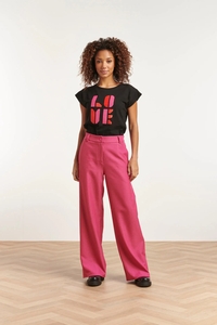 Smashed Lemon Stijlvolle wijde broek in fel fuchsia 23574