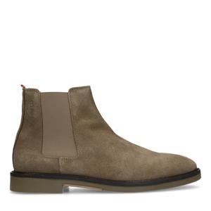 Manfield Taupe suède chelsea boots