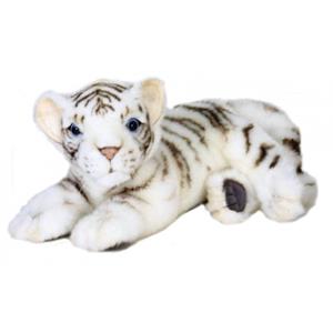 Hansa pluche witte tijger pup knuffel liggend 26 cm -
