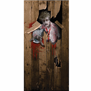 Rubies Horror deurposter - zombie - 182 x 97 cm - Halloween thema versieringen -