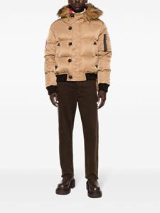 Dsquared2 logo-patch hooded down jacket - Bruin