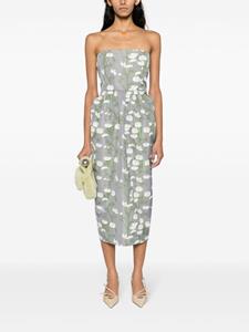 Bernadette Lena floral-print strapless dress - Grijs