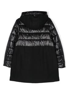 Herno Kids panelled hooded puffer coat - Zwart