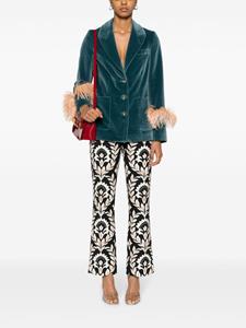 La DoubleJ floral-print cropped trousers - Zwart