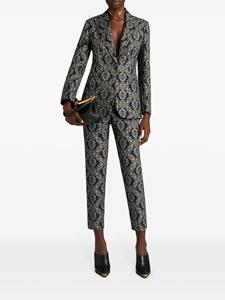 ETRO floral-brocade cropped trousers - Zwart