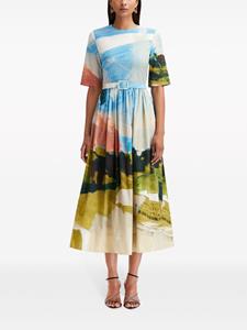 Oscar de la Renta Jurk met print - Beige