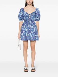 Faithfull the Brand Odelia floral-print linen dress - Blauw