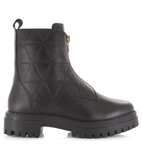 Shoecolate Leren boots met front zip Zwart Leer Biker boots Dames