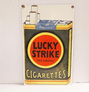 Fiftiesstore Lucky Strike Ande Rooney 1990's Emaille Bord - 29 x 18,5cm